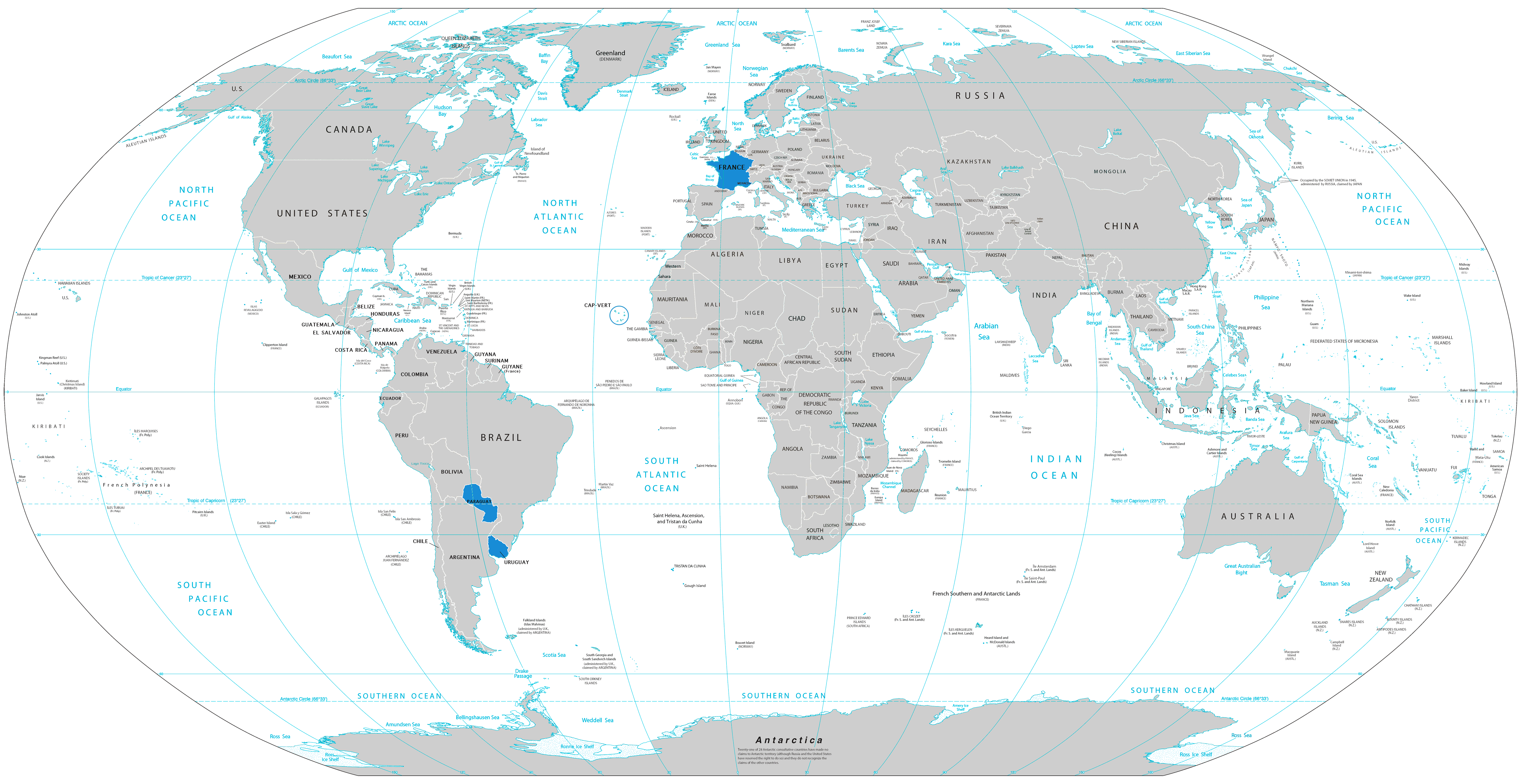 Carte Paraguay-Uruguay dans le Monde 