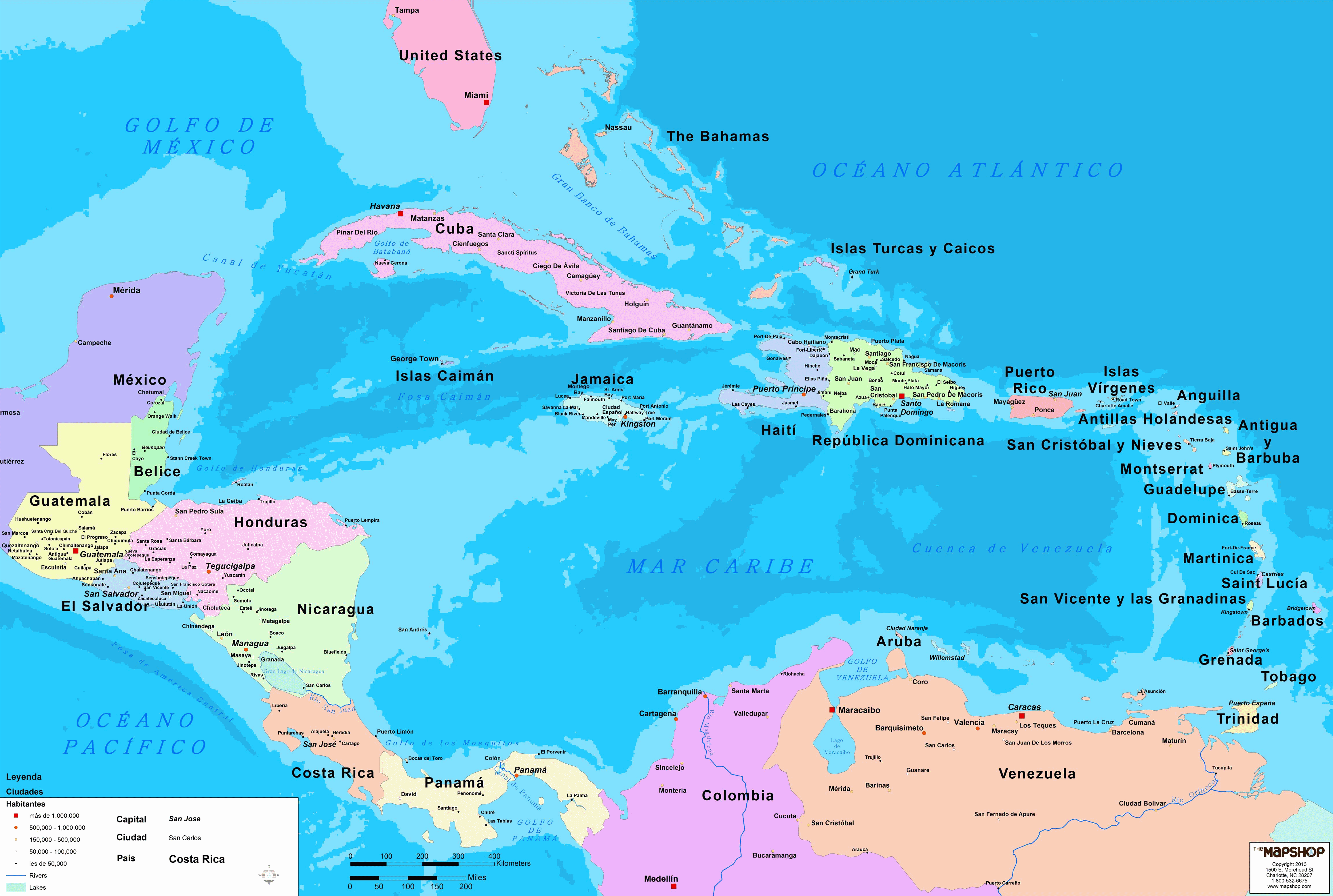  Carte Amérique Centrale 
